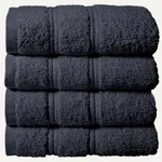 Briarwood Home® Medley 4-Pack Hand Towel - 16”x30”, 100% Combed Cotton, 600 GSM Ultra-Soft, Quick Dry & Highly Absorbent – Lightweight & Compact for Spa, Gym, Kitchen & Face Use – Charcoal