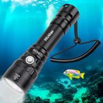 Wurkkos Scuba Diving Flashlight, Max 2000Lumen 4 Brightness, Rechargeable Dive Torch with SST40 LED, IPX8 Waterproof 150M Underwater LED Flashlight Submersible Cave Snorkel(5000K）