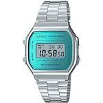 Casio Unisex Child Quartz Watch, digital Display and Stainless Steel Strap A168WEM-2EF Green