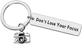 Photographer Gift Camera Lovers Keychain Don't Lose Your Focus Keyring Christmas Graduation Birthday Gifts for Photography Inspirational Gift for Photo Lovers Photo Club Gift Camera Encouragement Gift