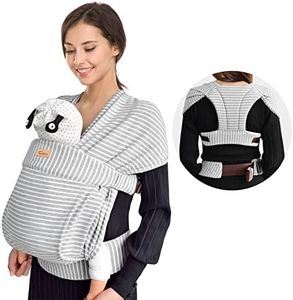 CUBY Ergonomic Easy Baby Carrier for Newborns to Toddlers,Baby Carrier Newborn to Toddler, 360 Degree Baby Wearing, Easy Breastfeeding, Protect The Shoulders (Striped Grey)