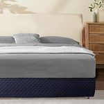 Marquess Quilted Bed Skirt for King Beds - Wrap Around Bed Skirt Easy Fit with 16 Inch Tailored Drop Hotel Quality, Shrinkage and Fade Resistant (Navy Fish Scale, King)