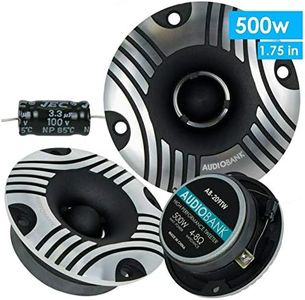 Audiobank 2X AB-209TW 3.8-Inch Super Bullet High Car Pro Home Audio Tweeters 500 Watt Maximum Power Handling 2 Pairs with Crossovers Frequency Response: 3000-25000Hz