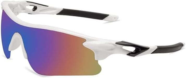 Roshfort Mens Sports Sunglasses Uv Protection Sunglass For Men Cycling Running Driving Fishing Glasses (A-1,Black White),Non-Polarized