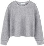 Arshiner Girls Crop Tops Kids Long Sleeve Pullover Sweatshirts Girls Cropped Crewneck Sweatshirt Girls Dark Grey Sweatshirt 5T Sweatshirt Girls