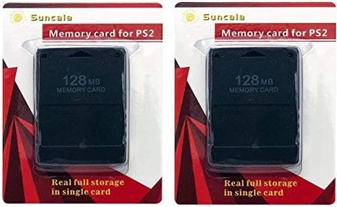 Suncala 2 Pack Memory Card for Playstation 2, 128MB High Speed Memory Card for Sony PS2 ps2 Memory Card