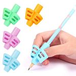 4 Pcs Pencil Grip Set, Children Pen Writing Aid Grips Set Posture Correction Tool for Kids Preschoolers Children, Hollow Ventilation (4 Pack, 4 Colors)