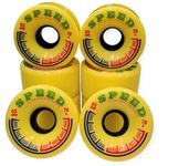 Generic Fly Speed Soft Skate Wheels Set, 65mm 78A Hardness, Yellow, Quad Speed Wheels, Outdoor & Rink, Unisex-Youth