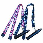 Spirius set of Universal silicone ring holder for Ecig Vape Pen with Neck Holder Lanyard (2 x Multi and Black Daisies)