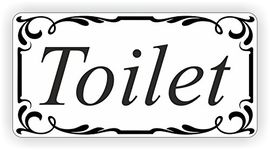 Toilet Door Sign Self Adhesive Vinyl Sticker, Decal Bath Room Door Sticker, Bathroom, WC