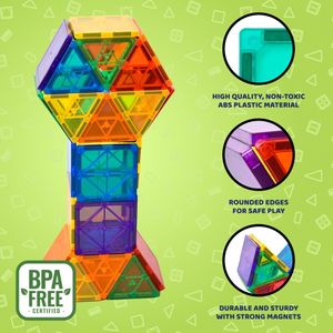 Science Kidz Magnetic Tiles Set – 100 Piece Educational Building Blocks