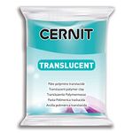 Cernit Polymer Clay - Translucent Series - 56 Grams Block - Made in Belgium (Turquoise Blue)