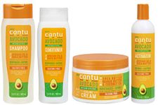 Cantu Avacado Hydrating Cream Shampoo, Conditioner, Curling Cream & Curl Activator Cream (Set of 4)