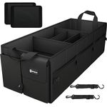 Sposuit Extra Large Trunk Organizer 98L Collapsible Car Storage Trunk Organizer with Removable Dividers & Adjustable Securing Straps, Large Trunk Organizer for Car SUV Van