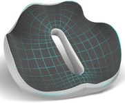 Zamufo Memory Foam Seat Cushion,Thick Cushions for Office Desk Chair, Wheelchair,Car, Airplane, Relieving Pressure Tailbone Sciatica Back Pain Coccyx Cushion for Long Sitting Office Workers