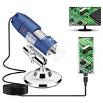 Jiusion 2K HD 2560x1440P USB Digital Microscope for Android Cellphone and Tablet Windows Mac Linux, 40X to 1000X Magnification Mini Endoscope Handheld Camera for Coin Facial Skin Scalp