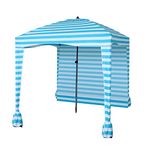 Nice C Beach Cabana, Beach Cabana Tent, Beach Canopy, Beach Tent, Sun Shade Canopy, Portable 6’x 6’with Detachable Wall, UPF 50+ UV Protection, Ultimate Sun Umbrella, Sun Shelter (Blue Stripe)