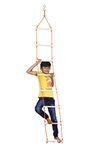 VIXERA Rope Ladder For Kids | Climbing Ladder For Kids | Wooden Ladder For Kids For Physical Activity | Indoor Outdoor Games For Kids (Orange), 1 Count