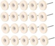 Luo ke 20 Pack Compressed Wool Felt Polishing Wheel 1/8" Mandrel Mounted Wool Buffing Wheel for Dremel Rotary Tool