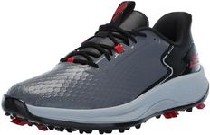 Skechers Men's Blade Grip Flex Spikeless Waterproof Golf Shoe Sneaker, Charcoal/Red, 10.5