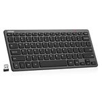 Arteck 2.4G Wireless Keyboard Ultra Slim and Compact Keyboard with Media Hotkeys for Computer Desktop PC Laptop Surface Smart TV and Windows 11/10/8/7, Black