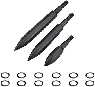 12 pcs Archery Bullet Field Points 100/150/200/250/300/350 Grain Arrow Tips Screw in Broadheads Target Shooting Hunting Arrowhead (Black, 125 Grain)