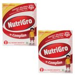 Complan Nutri Gro Nutritious Drink For Kids (2 To 6 Years), Milk Based Drink With 33 Essential Vitamins & Minerals (200G Pack Of 2)-Creamy Vanilla