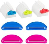 3 Pack Rolling Tube Toothpaste Squeezer,DanziX Toothpaste Seat Stand Rotate Dispenser Holder with 4 Pcs Flat Tube Squeezer for Bathroom,Hair Color Dye,Cosmetic,Oil Painting