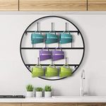 ELEGANT HOME DECOR Metal Coffee Mug Rack Wall Mounted- Vertical Wall Mounted Storage Display Organizer Hooks for Coffee Mugs, Tea Cups, Mason Jars, and Many More (Hardware Included)