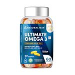 NATURALTEIN Omega-3 Fish Oil 1250mg Triple Strength Softgels | 450mg EPA & 300mg DHA in Triglyceride Form for Better Absorption | Heart, Brain, Eye & Joint Support | Glyphosate-Free | 60 Capsules