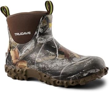 Trudave Ankle Rubber Boots for Men with Steel Shank, Reliable 6mm Neoprene Waterproof Insulated Rain Boots, Garden Shoes, Camp Outdoor Snow Mud Boots for Farming, Hunting, Lawn Work