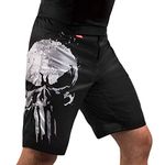 Hayabusa Mens Marvel Hero Elite BJJ Fight Shorts - The Punisher, Large