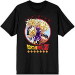 Dragon Ball Z Anime Characters Group Shot Mens Black Graphic Tee Shirt -L