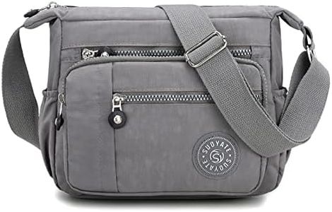 WITERY Nylon Crossboby Bag for Women - Waterproof Zipper Multi-pocket Travel Shoulder Bag Purse, Lightweight Casual Messenger Bag Handbag Hobo Tote Bag with Adjustable Strap