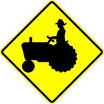 Municipal Supply & Sign Co Tractor Crossing Sign - Highly Visible 24 x 24 Warning Sign with 3M's High-Intensity Prismatic Reflective Sheeting for Enhanced Safety. Genuine and Durable - Backed by a 10-Year 3M Warranty.