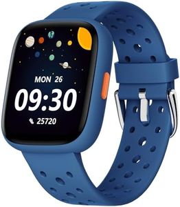 BIGGERFIVE Smart Watch for Kids No APP No Phone Needed, 1.8" Fitness Tracker Watch Pedometer, Heart Rate, Sleep Monitor, IP68 Waterproof, Step Counter, Puzzle Games for Girls Boys Teens 5-16, Blue