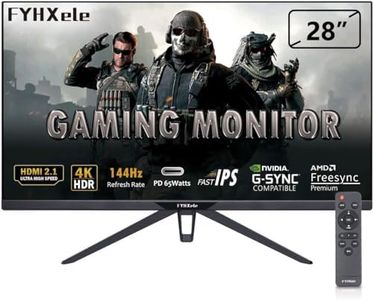 FYHXele Écran PC Gaming 28 Pouces 144Hz, Moniteur PC UHD 3840x2160, 1MS, AMD FreeSync & G-Sync, VESA,écran de réduction de la lumière Bleue, DP, HDMI
