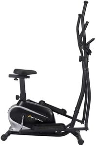 LET'S PLAY Upright Elliptical Cross Trainer for Home Gym Full Body Workout Training Bicycle Exercise Bike with Adjustable Seat, 8 Magnetic Resistance Level, 5Kg Flywheel, Max 100Kg Weight