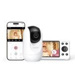 momcozy Smart WiFi Baby Monitor – 1080P HD Screen, Motion & Cry Alerts, Night Vision, Safe Zone & Temperature Monitoring, 2-Way Talk, App & Parent Unit Access, Wall-Mountable