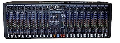 kh Professional Channel Audio Mixer, 23 Mono & 1 Stereo Channel, Mixing Console and Two Aux Paths w/USB Audio Interface, BT Function, 16 DSP Effects, 7-Band EQ, For Studio, Stage (24 Channel)