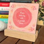 RAG28 Wooden Grateful Heart Offer Study Office Table Decor Showpiece Valentine Day (Size: 6.5X6 Inches, EK26)