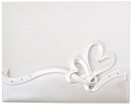 Interlocking hearts design wedding guest book