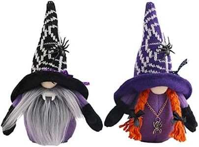 Decorazione di Halloween,2 pezzi gnomi di Halloween decoro peluche gnomi ornamento bambola di peluche fatta a mano tomte di Halloween con cappello da strega gnomi nani svedesi ornamenti per Halloween