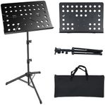 Portable Music Stand,Sheet Music Stand with Carrying Bag，30-56" Height Adjustable Music Stand for Sheet Music/Book/Laptops/Projectors