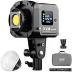 GVM 80W LED Video Light with Lantern Softbox and Tripod Stand Kit, Bi-Color 2700K-7500K 12 Scenes CRI97+ Bowens Mount Studio Light, APP Control COB Continuous Output Lighting for Video Recording