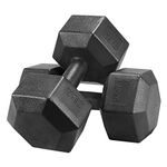 Yaheetech 2x7.5kg Dumbbells Pair of Weight Dumbbell Set Portable Dumbbell Sets 7.5kg Dumbbells Pair Weight Set for Home Gym Weight Lifting Training Black