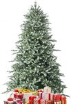 DORTALA Artificial Christmas Tree, 8FT Evergreen Xmas Tree with 1658 Branch Tips, Foldable Metal Stand, Green