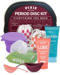 Pixie Menstrual Disc Kit - Best Period Disc Starter Kit - 2 Discs, 20 Wipes, Wash, Lube, Public Restroom Carry Cup, Stain Remover & Storage Bag - Proven to Become A Successful Menstrual Disc User