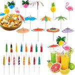 Drink Umbrellas, 120pcs Fancy Toothpicks for Drink & Food, Decorative Cocktail Umbrellas for Party Suppliers Hotel Hawaiian Party Tiki Bar Halloween