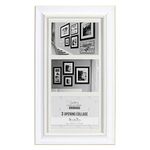 Malden International Designs Barnside Portrait Gallery Textured Mat Picture Frame, 3 Option, 3-5x7, White